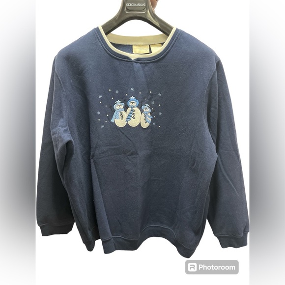 2 for $20 Womens Navy blue Oversized Christmas pullover sweater extra large XL - Picture 2 of 3